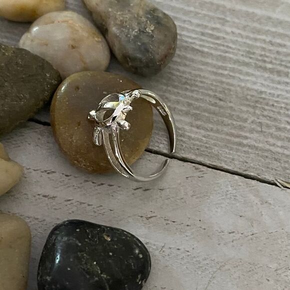 Sterling Silver Turtle Toe Ring Midi Ring - Picture 4 of 4